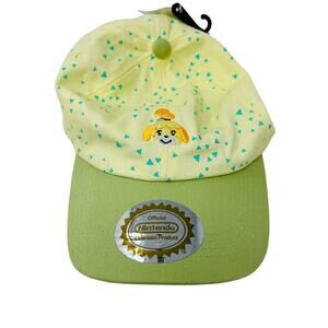 NEW! Nintendo Animal Crossing Adjustable Cap Hat Snapback Green Yellow